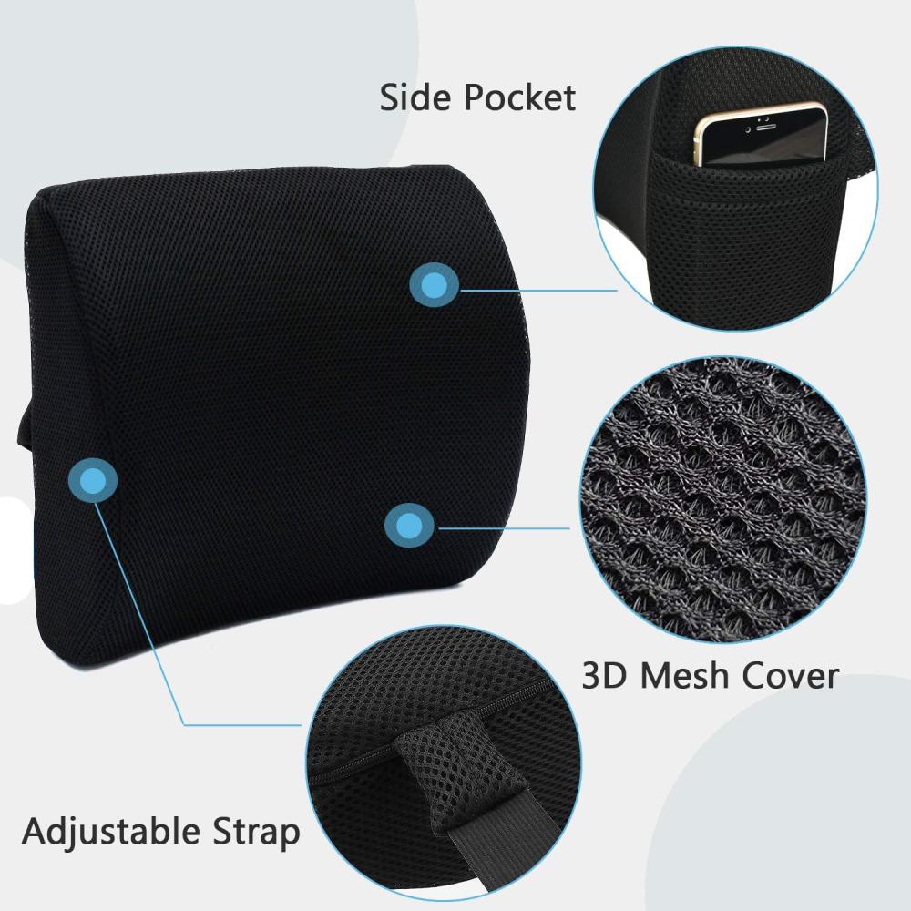 Seat Cushion and Lumbar Support Pillow