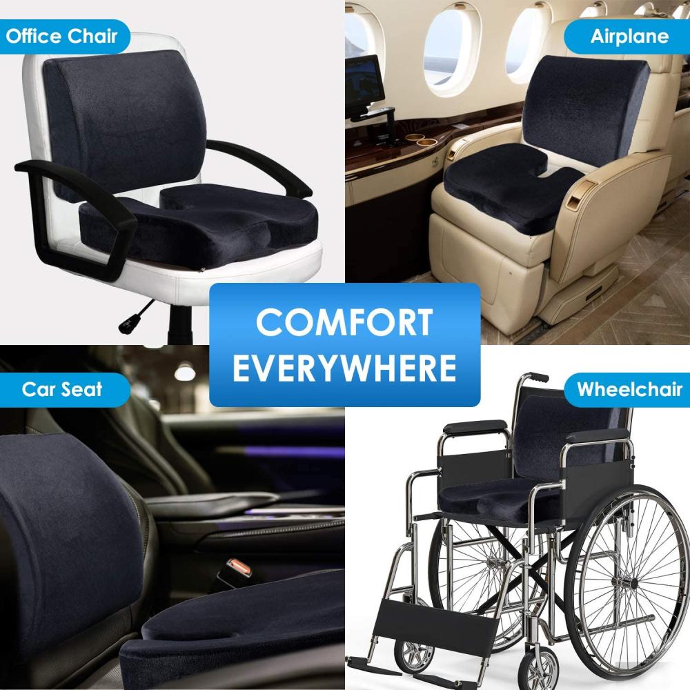 Seat Cushion and Lumbar Support Pillow