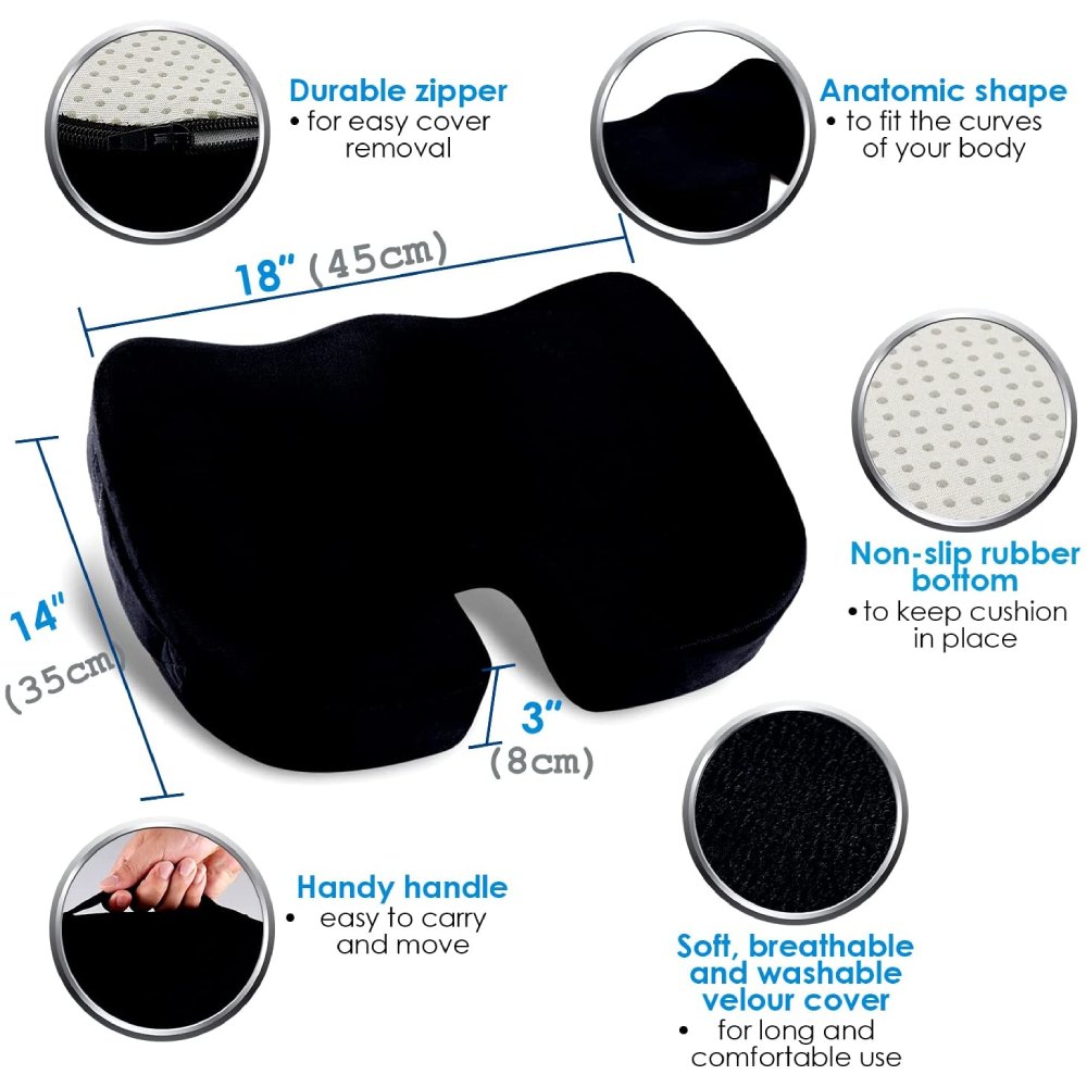 Seat Cushion and Lumbar Support Pillow