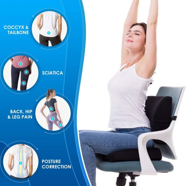 buy seat cushion & lumbar support pillow for office chair